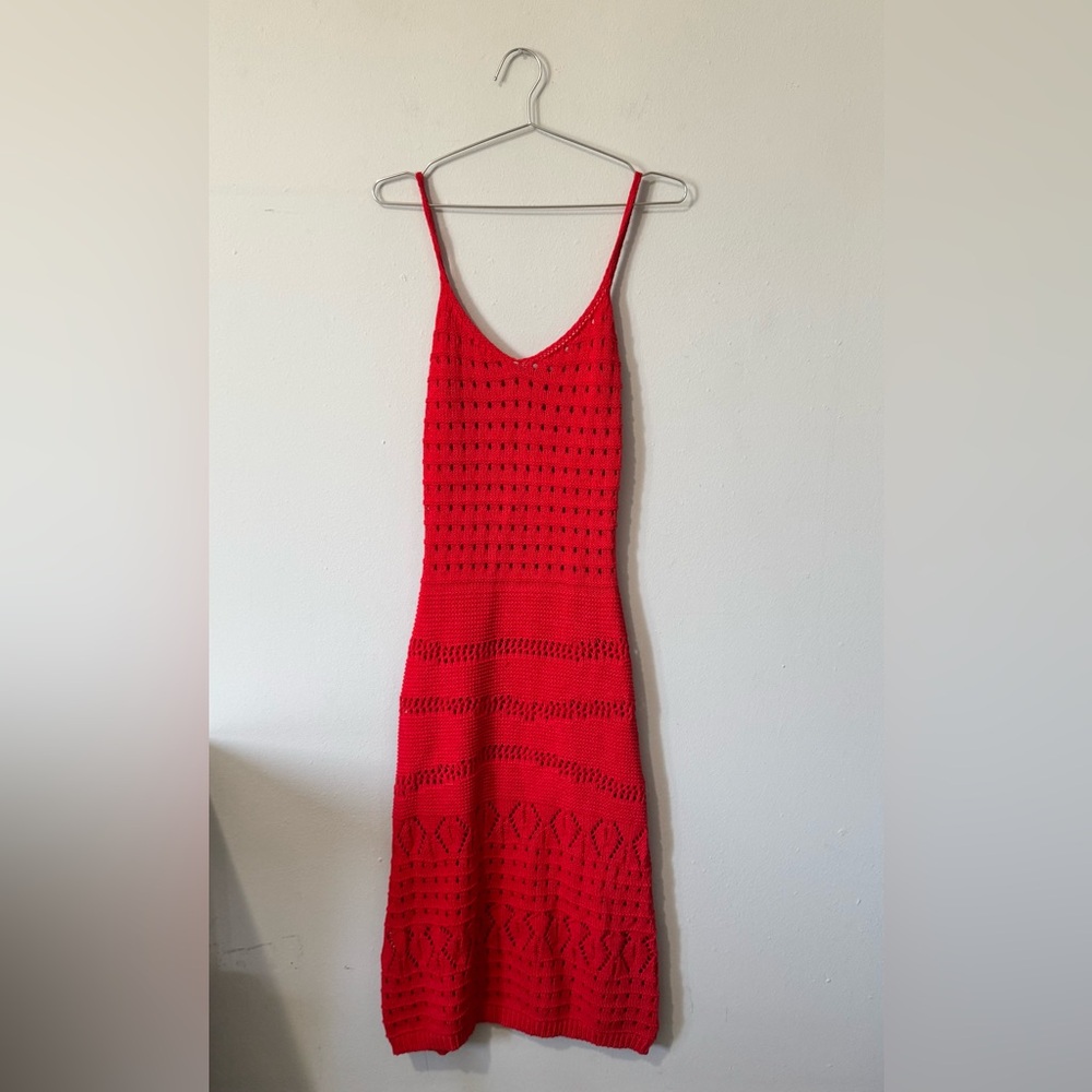 Red Crochet Dress